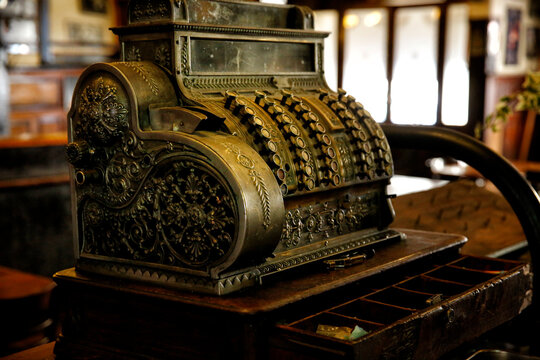 Vintage Cash Register in a Valparaiso Bar