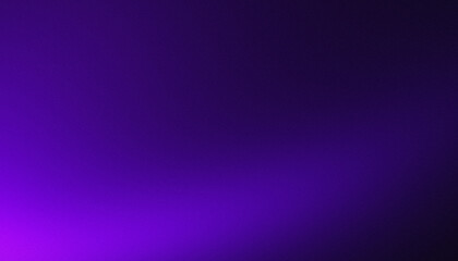 Abstract dark cyberpunk background with glowing bottom-left violet and magenta spotlight, deep indigo blue and moody dark shadow smooth gradient and vintage grainy noise texture