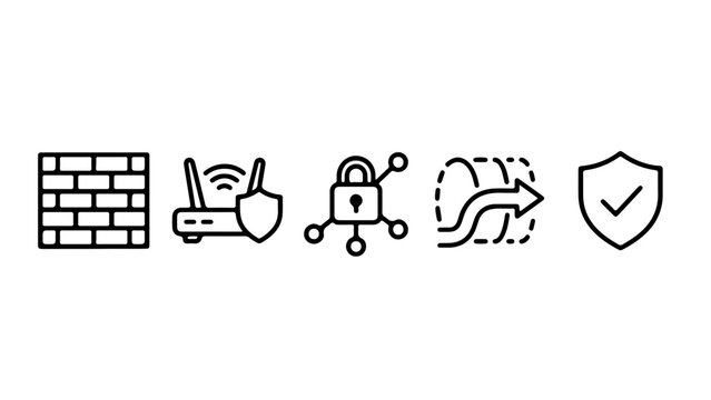 Minimalist icons depict construction, office work, fitness, security, and home repair.