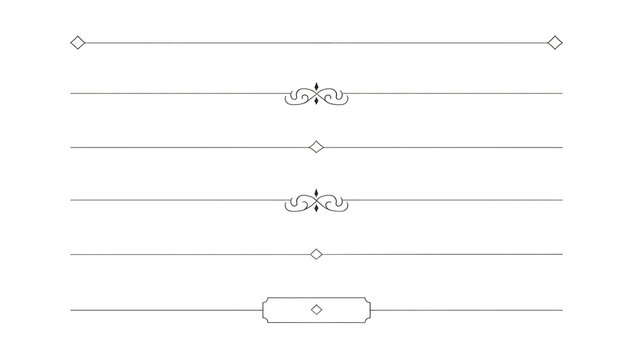 Elegant Decorative Horizontal Page Dividers and Vintage Flourishes