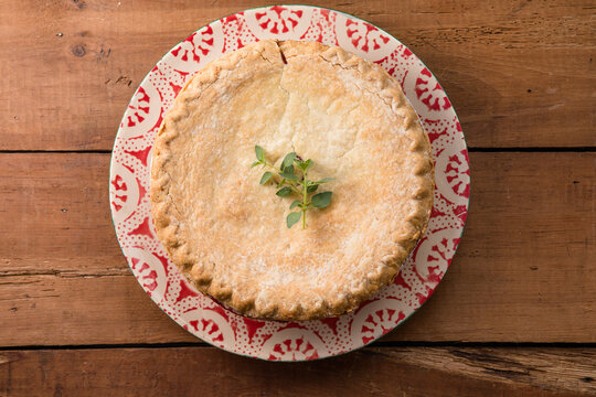 Homemade Organic Cherry Pie with berry. American pie