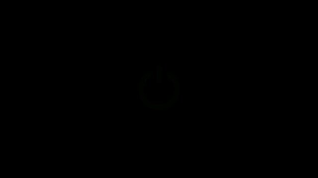 Abstract neon power icon animation sign power button icon animated on black background, Loading and power icon animation, neon animation in power icon 4k video