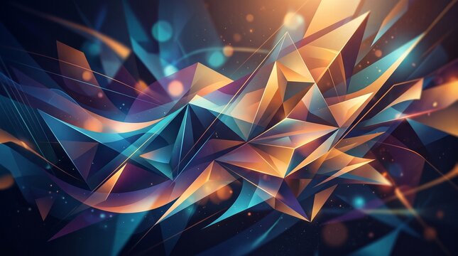 Abstract dynamic geometric background with glowing polygons