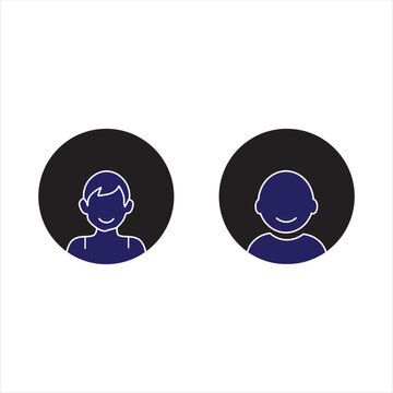 modern user profile avatar icons pack -male account flat vector set for mobile apps and websites
