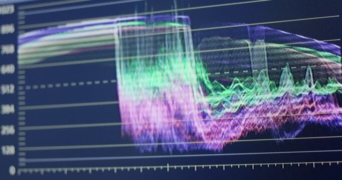 RGB Waveform monitor from color correction and color grading of footage Resolve