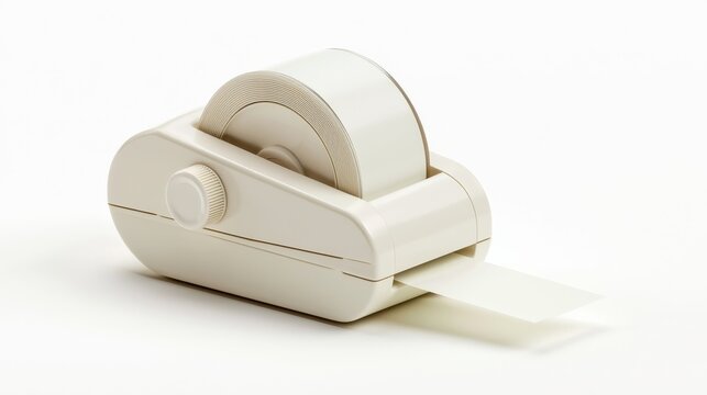 Office correction tape product render on white backdrop