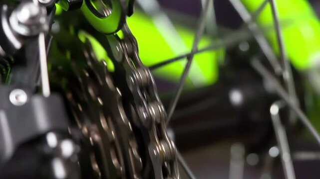 Bicycle Chain Adjustment. The mechanism stops, the wheel continues to rotate