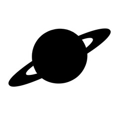 Black Saturn Planet Space Astronomy Galaxy Silhouette Icon Transparent Background  © TX Studio