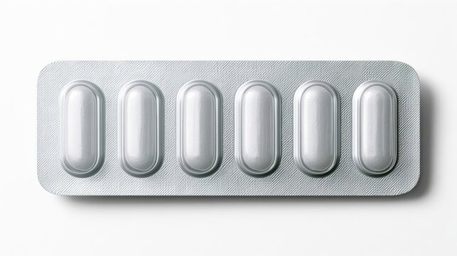Medical capsule blister pack product render on white