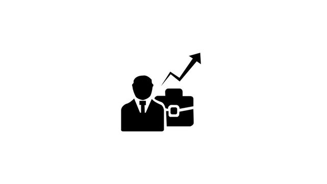 Way to success and growing. Businessman icon. Benefits for Employees. A professional business logo combining a briefcase.4k video