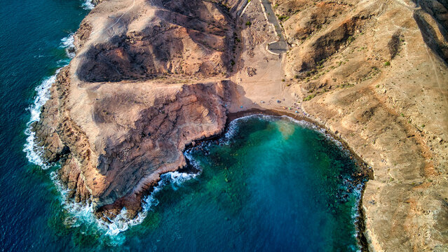 Foto a&eacute;rea con dron de la playa de Medio Almud en Gran Canaria.