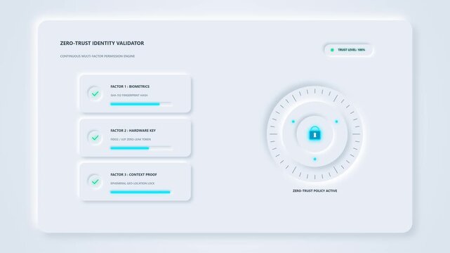 Neumorphic Zero Trust Identity Verification Interface