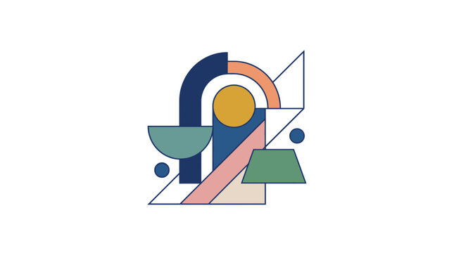 Abstract geometric shapes composition
