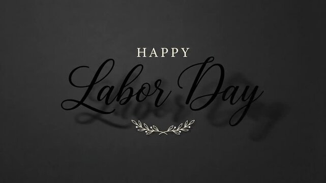 Minimalist dark greeting card animation featuring glowing typography and floral ornament