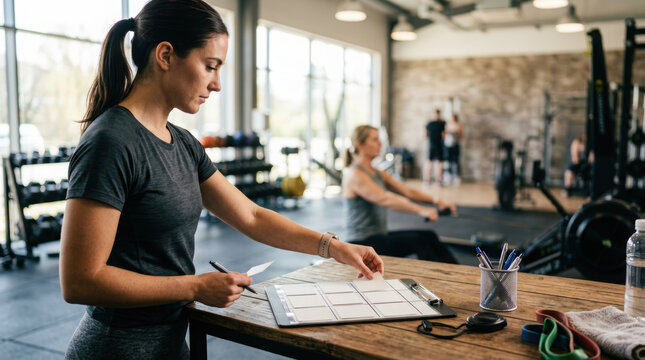 Gym planning chart helps organize workout routines efficiently for better fitness results and motivation in modern fitness center