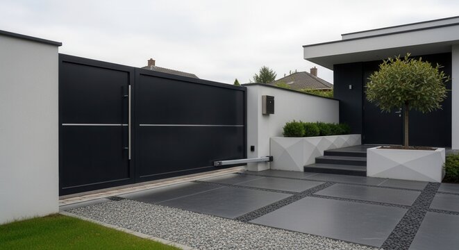 Modern Automatic Gate Entrance To Luxury Residence