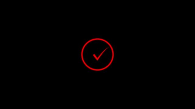 Animated reveal of a white checkmark icon.checkmark icon in a circle. Isolated on a white background.4k