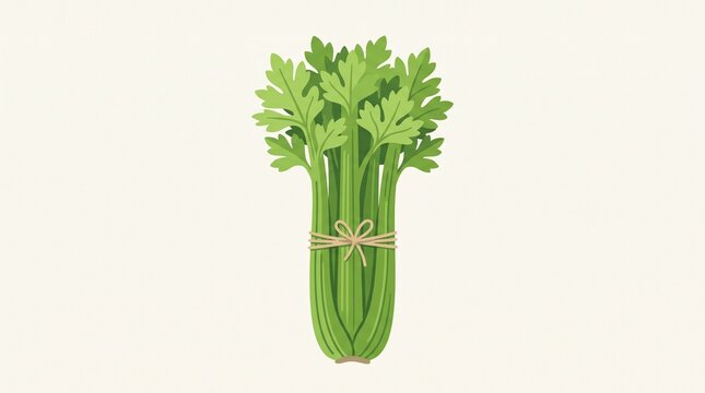 Fresh Celery Bunch Illustration