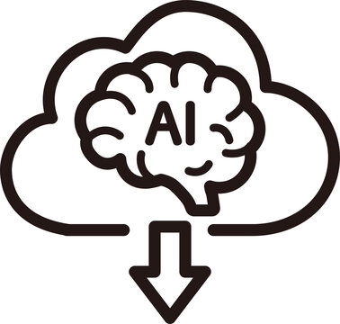 AI cloud illustration icon design