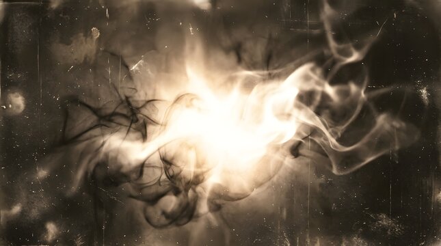 Abstract vintage photographic background with light flare smoke and grunge film texture overlay abstract atmosphere scratches historic