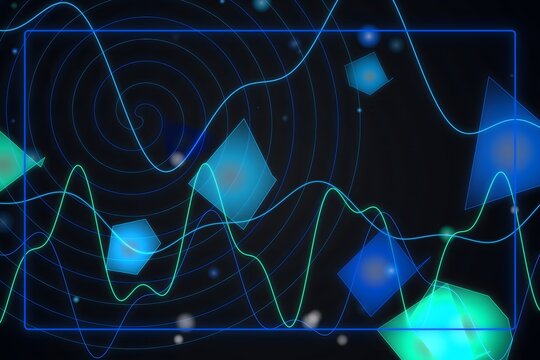 Space map with glowing blue nebulae and cosmic contours