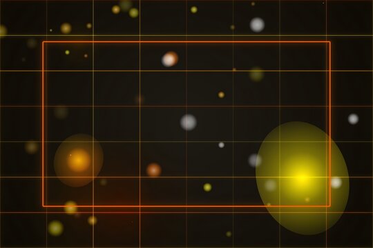 Space scene with glowing planets and stars in cosmic background