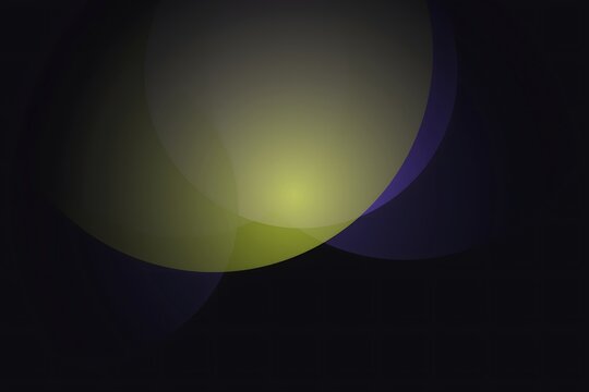 Abstract glowing sphere with dark purple gradient background