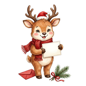 Festive Christmas Reindeer Clipart Collection with Santa Hats, Gifts, Wreaths, Cookies and Holiday Decorations