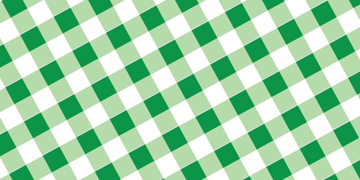 Green checkered tablecloth texture. eps10.