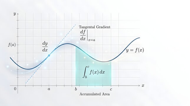 Mathematical function graph showing calculus integration and derivatives
