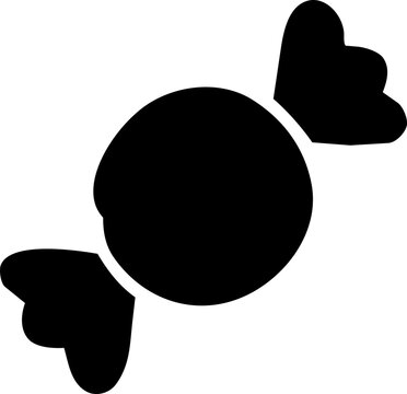 Minimalist black coconut candy silhouette icon for World Coconut Day celebration with clean bold vector graphic style