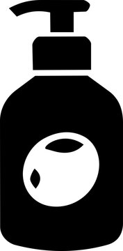 Coconut oil dispenser bottle icon for World Coconut Day featuring clean minimalist flat black graphic design style