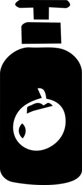 Coconut lotion bottle icon for World Coconut Day featuring minimalist black and white graphic design style