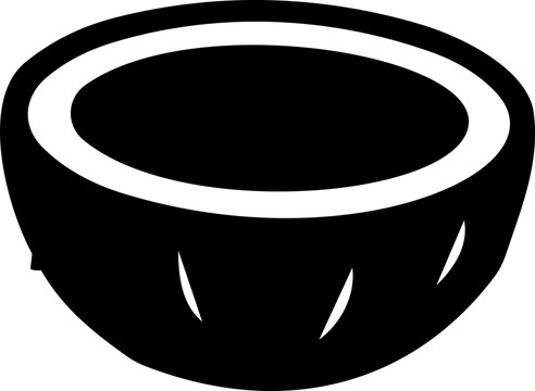 Minimalist black and white coconut icon for World Coconut Day celebration featuring clean bold vector graphic style