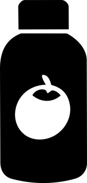 Coconut oil bottle icon for World Coconut Day featuring minimalist flat vector design on clean white background