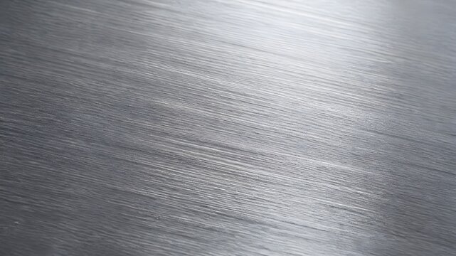 Dark gray metallic brushed metal texture surface with fine horizontal scratches and glowing light reflection background metallic