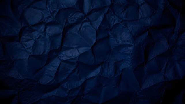 Dark blue crumpled paper texture background surface wrinkle detail with crumpled background material packaging interior abstract