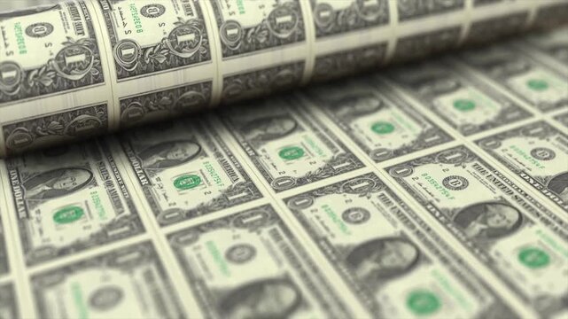 printing dollar bills background