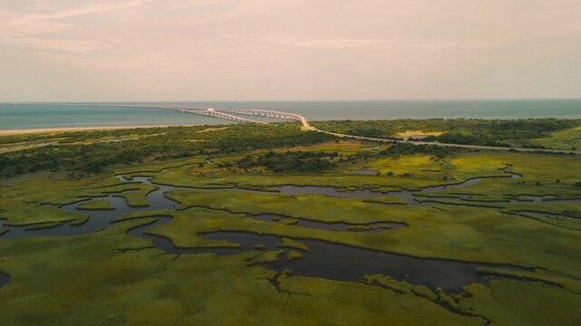 CBBT Chesapeake Bay Bridge-Tunnel Aerial View