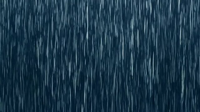 Heavy rain falling down overlay, intense storm weather background, dark moody atmospheric rainfall effect for motion and compositing