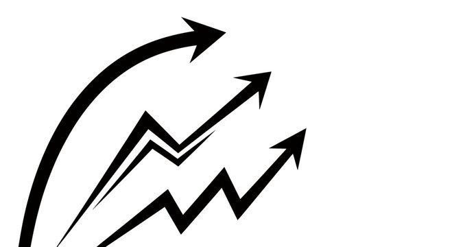 Abstract upward arrows and rising lines symbolizing growth and progress in business graphics.