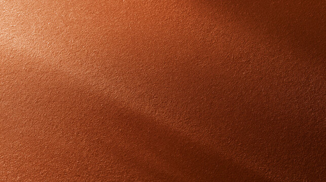 Copper Metallic Texture Background with Diagonal Shadow
