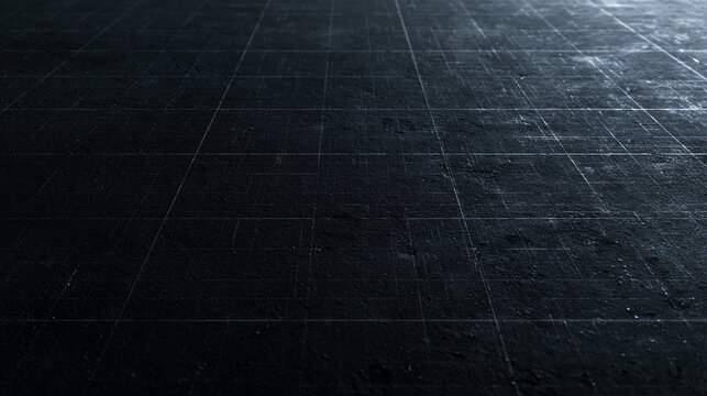 Dark Textured Grid Floor Surface with Perspective