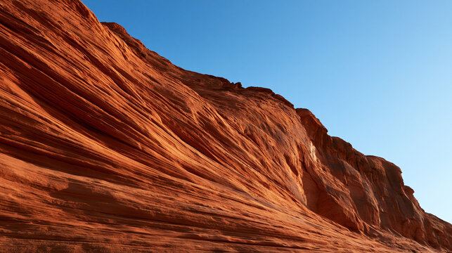 Red Sandstone Rock Formations Against Clear Blue Sky