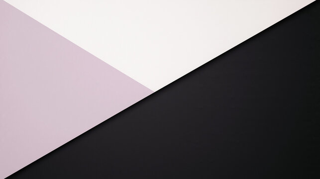 Minimalist Geometric Paper Background with Lavender, White, and Black
