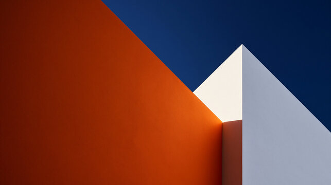 Minimalist Modern Architecture with Geometric Shapes and Bold Colors