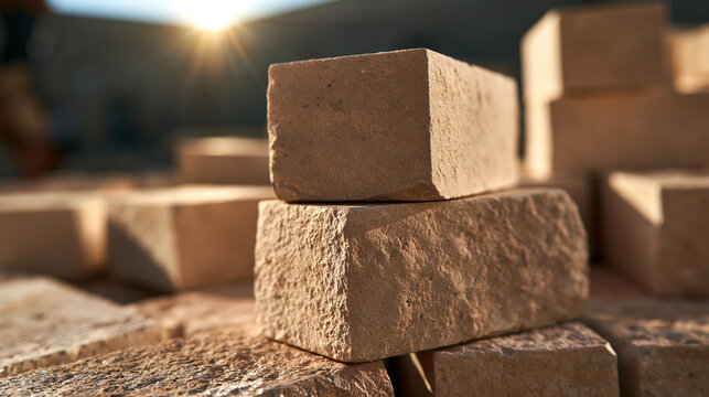 Stack of Paving Stones at Outdoor Construction Site