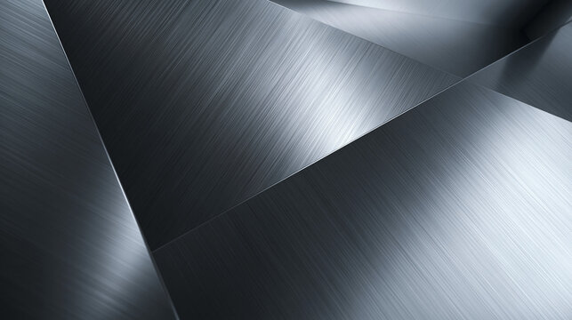 Abstract Brushed Metal Surface with Angular Geometric Panels