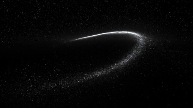 Glowing Stardust Orbit Trail in Deep Cosmic Space