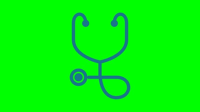 Stethoscope icon showing medical examination process for healthcare diagnosis and patient care